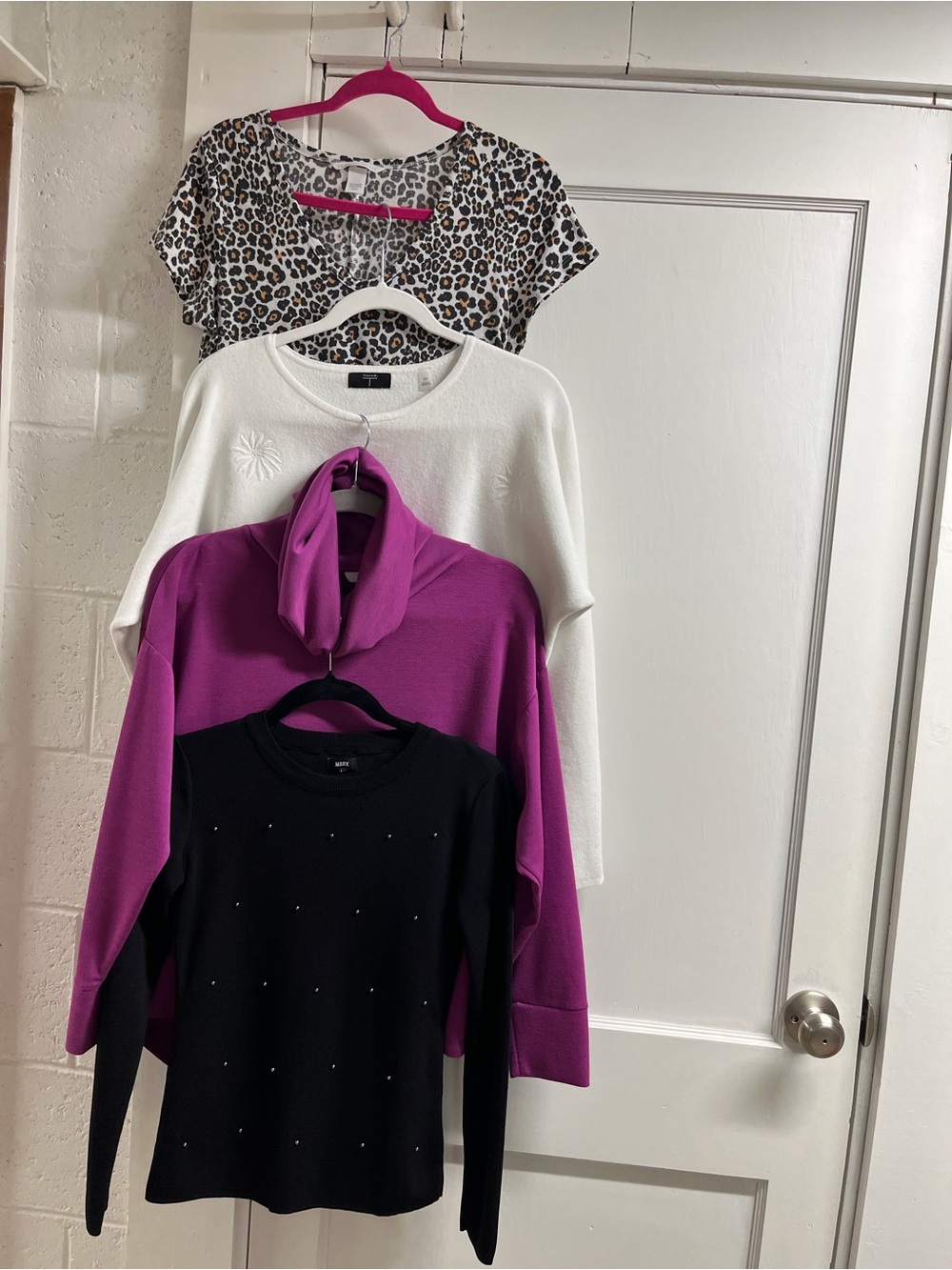 4 pc lot. VS t-shirt/Marx Black Crewneck Sweater/white sweater/purple turtleneck